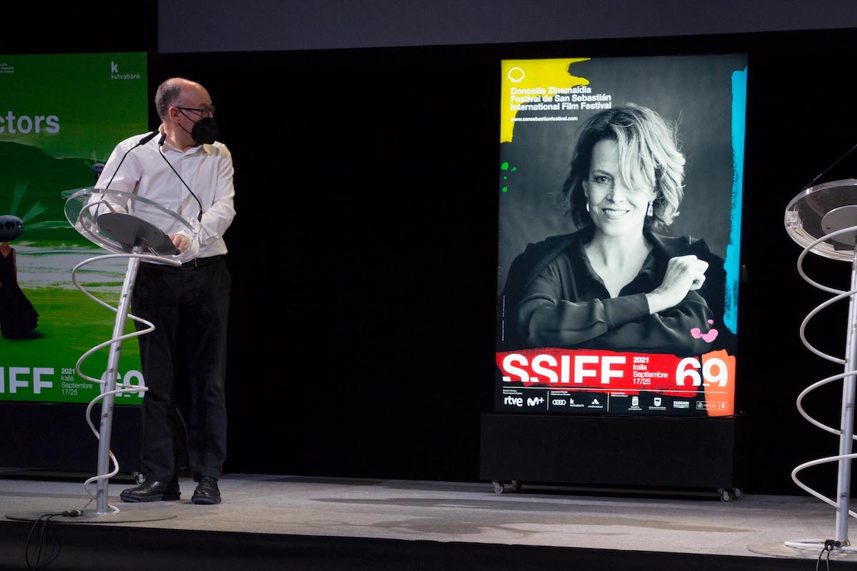Sigourney Weaver featured on the 69th San Sebastián Festival official poster